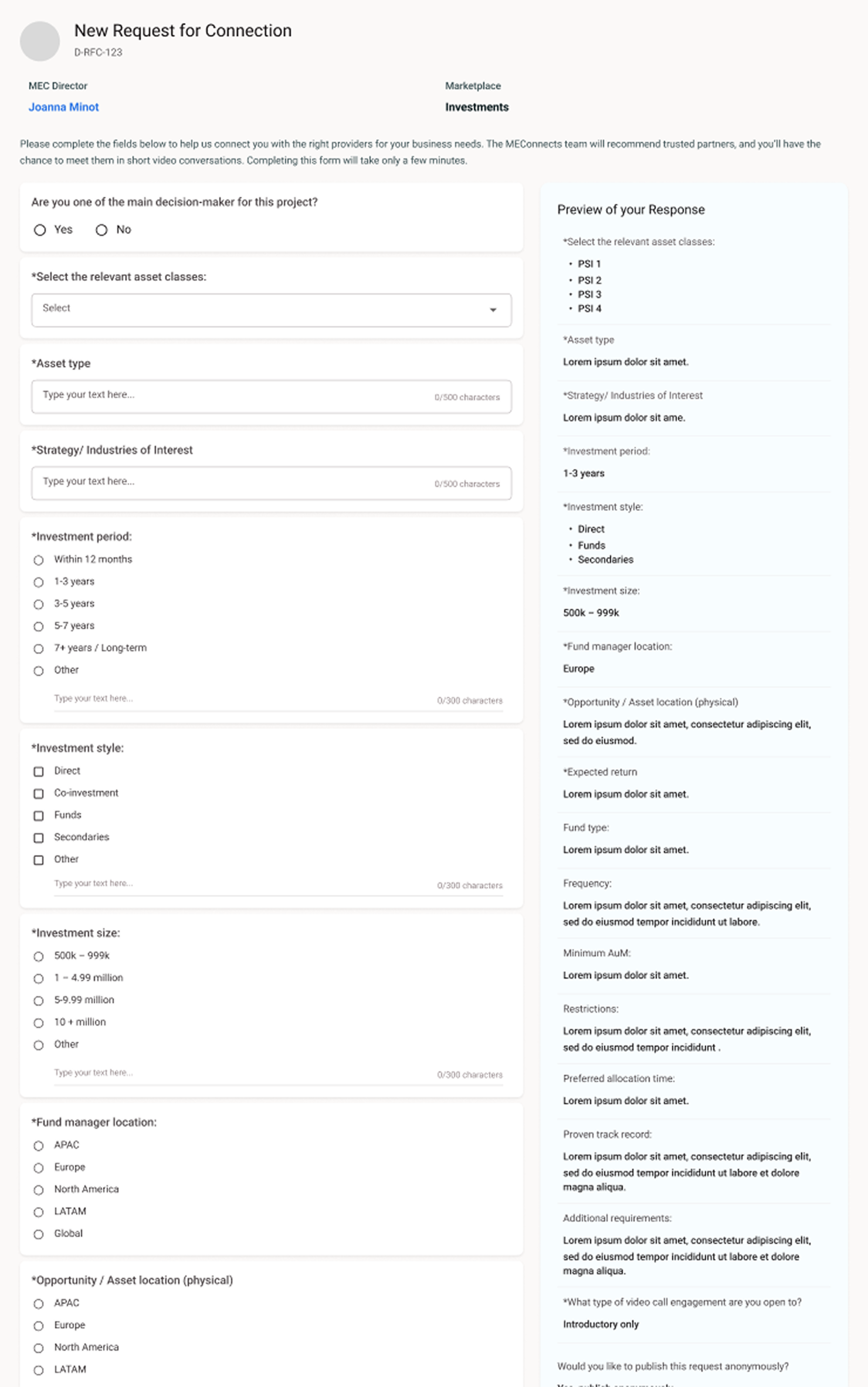 Discarded: 18-Field Monolith Wireframe view showing single-page form causing cognitive fatigue and drop-off